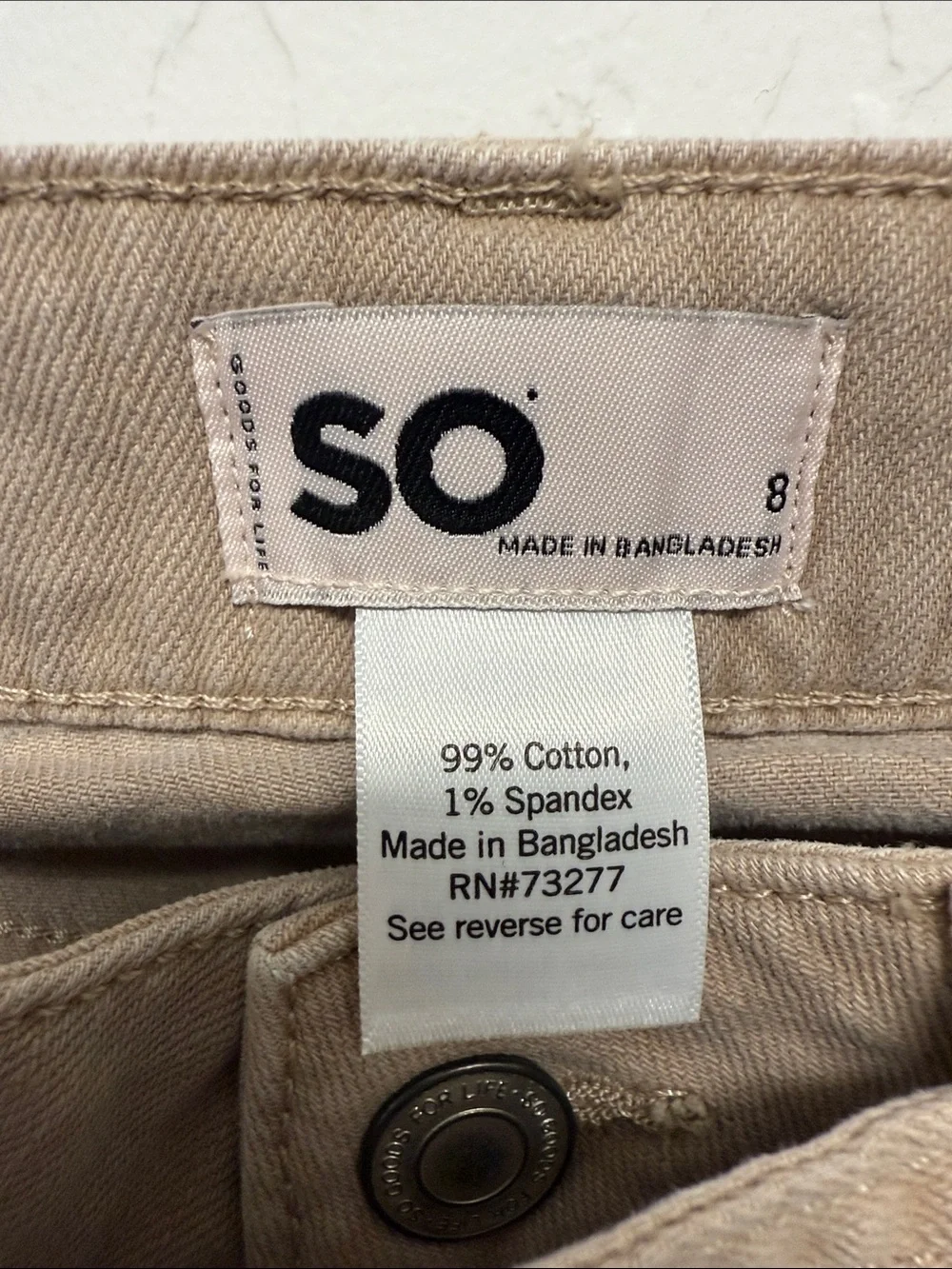 SO Beige Utility Belted Mini Skirt